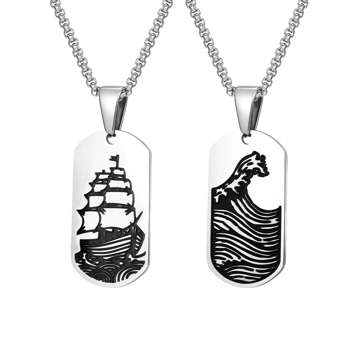 Stainless Steel Pendants — Two Designs, Chain Optional