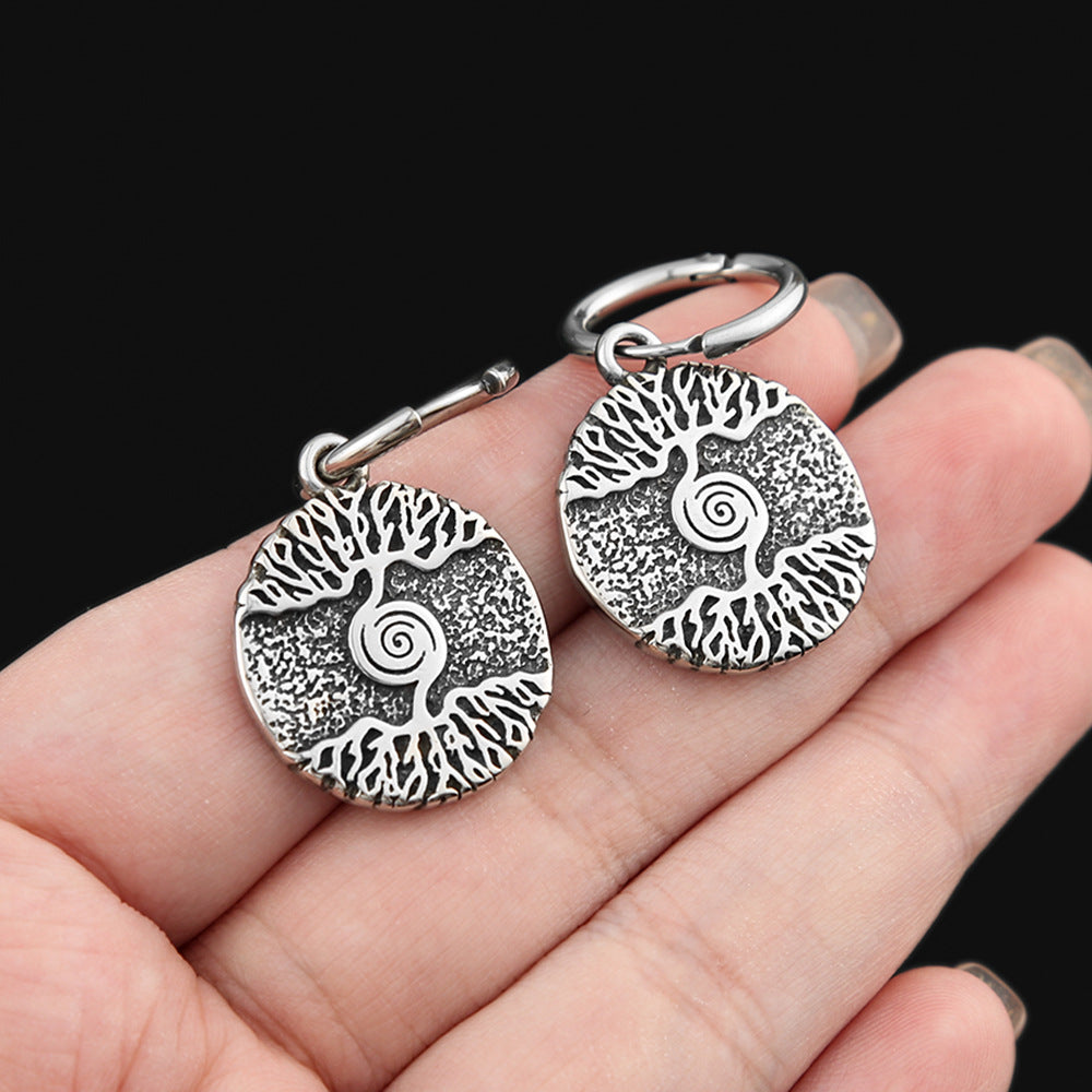 Amazon European and American Titanium Steel Odin Viking Earrings