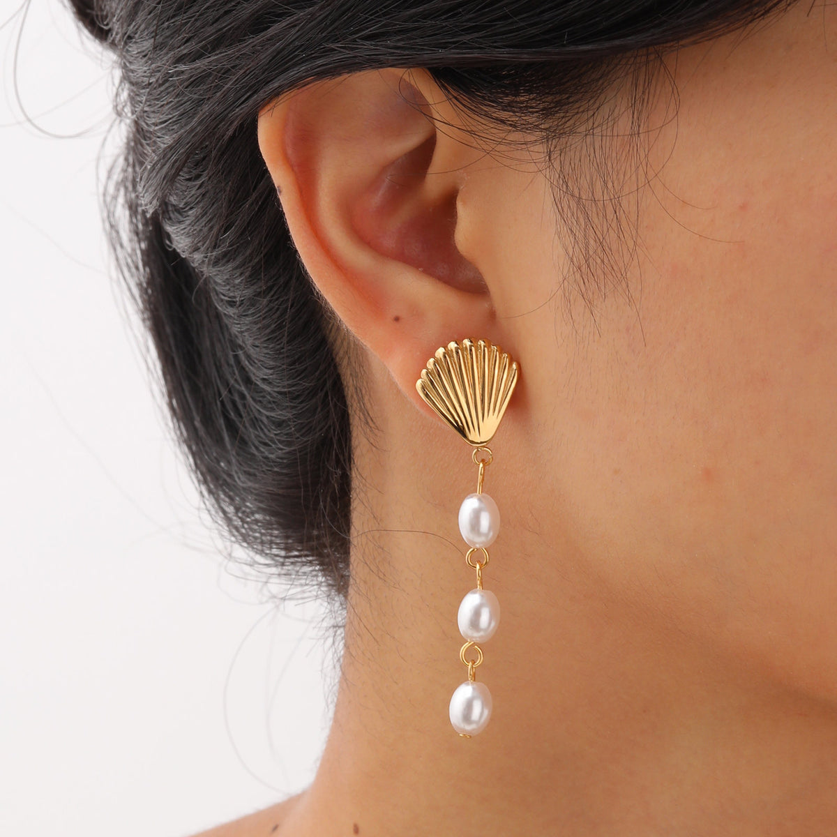 Stainless Steel Pearl Earrings