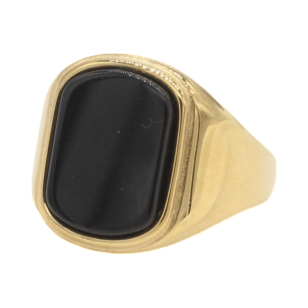 Planderful Everyday Genie Turquoise Titanium Steel Ring for Men Unisex Protection Statement