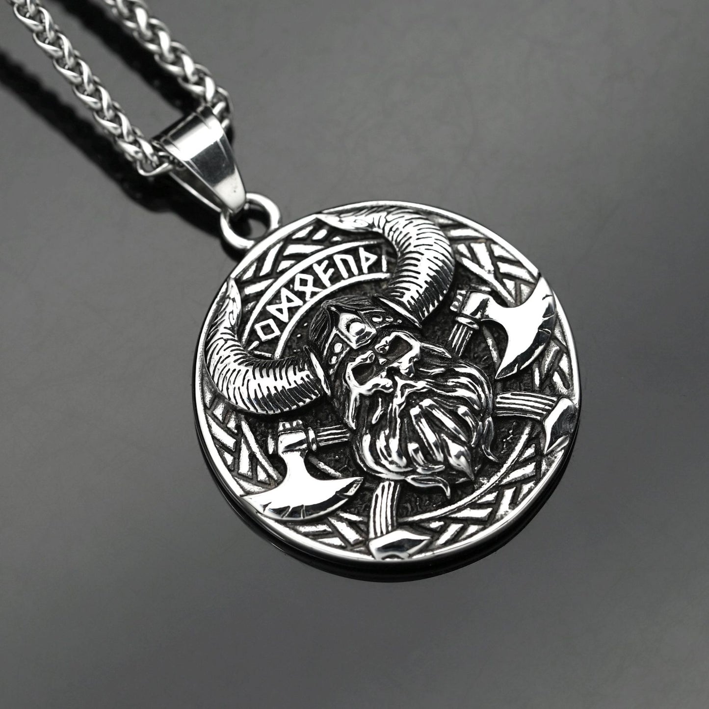Steel Necklace Vintage Viking Axe Pendant For Men Norse Mythology Jewelry Planderful