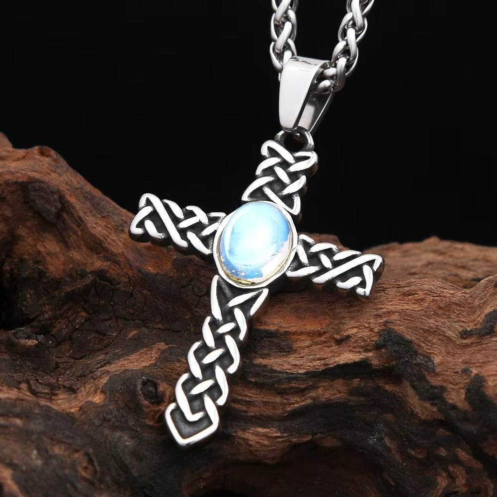 Cross Viking Stainless Steel Men's Pendant Necklace