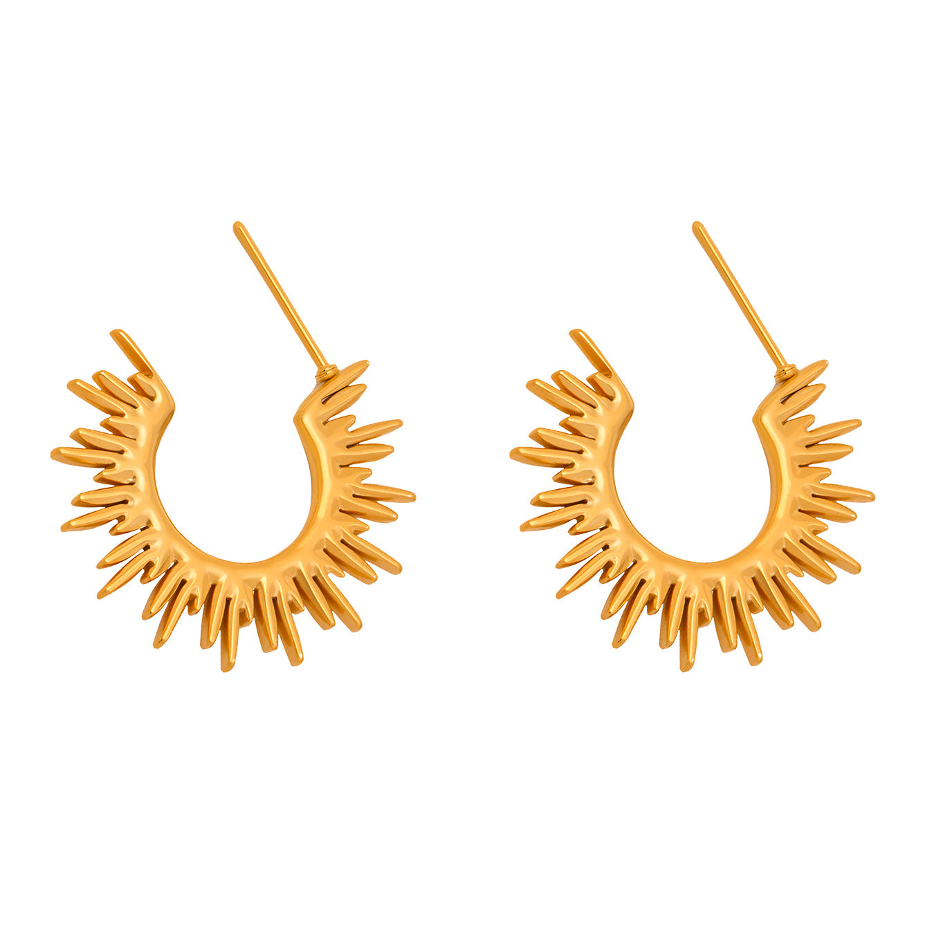Planderful Sunflower Ray Earrings Gorgeous 18K Gold For Her