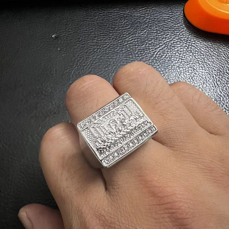 Planderful Hip Hop Titanium Ring With Inlaid Zircon Inspired By World Famous Judas Thirteen Apostles For Men