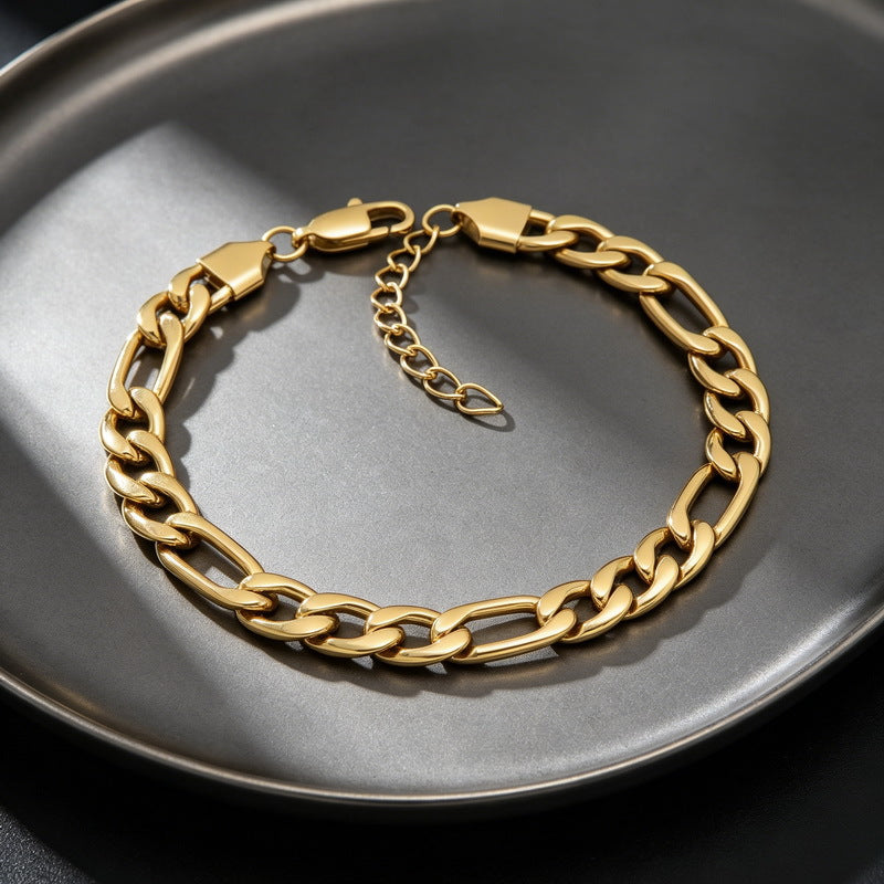 Figaro Titanium Steel Bracelet – Daily Unisex Neutral Wind Element Chain Nk Chain Bracelet