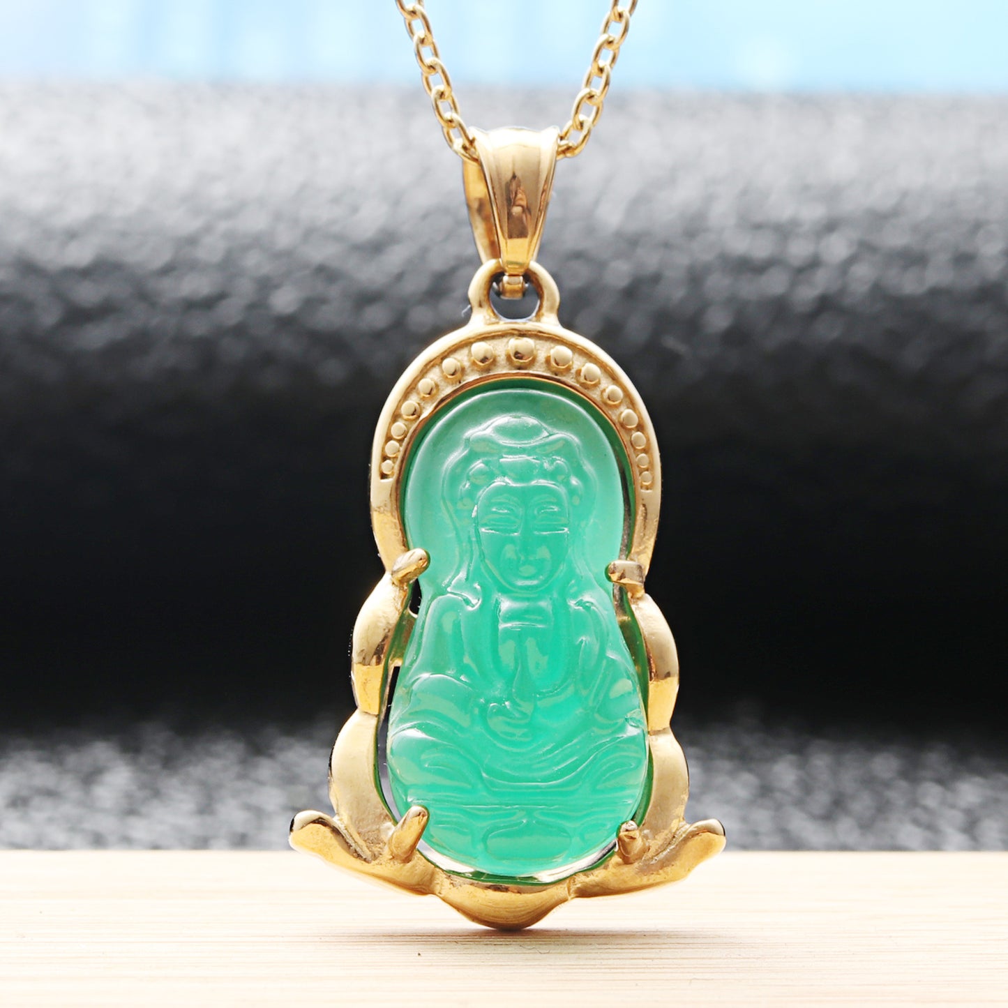 European And American Titanium Steel Guanyin Bodhisattva Pendant For Men