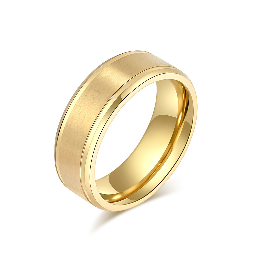 Planderful Unisex Matte Brushed Titanium Steel Ring For Couples Everyday Genie Collection