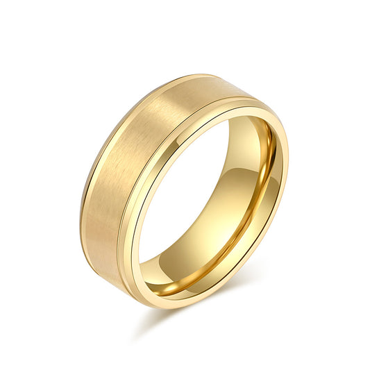 Planderful Unisex Matte Brushed Titanium Steel Ring For Couples Everyday Genie Collection