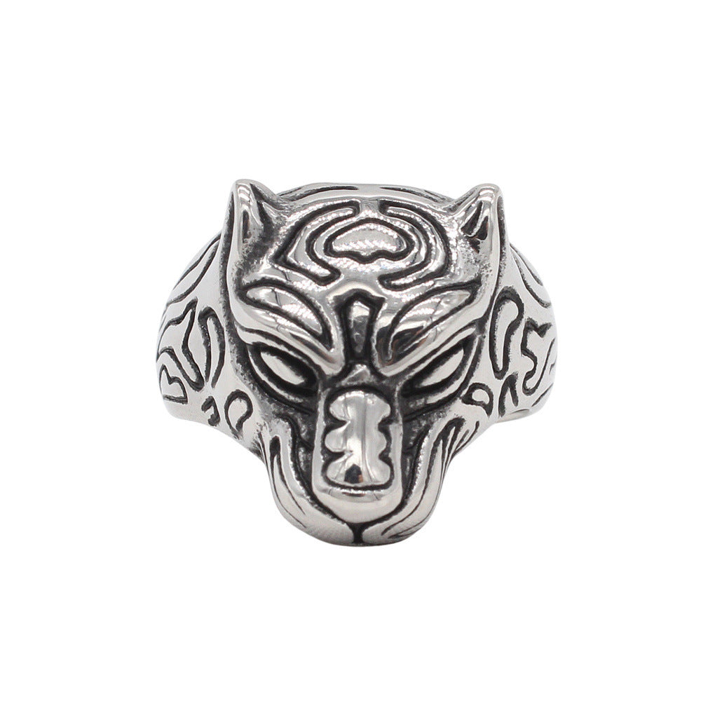 Planderful Cheetah Head Titanium Ring For Men And Women Unisex Retro Style Durable Statement