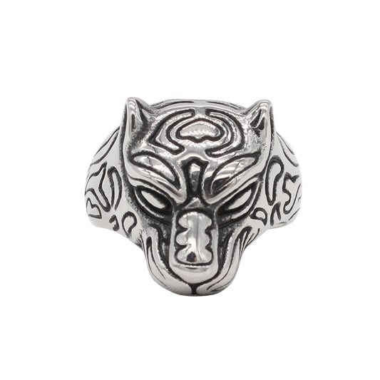 Planderful Cheetah Head Titanium Ring For Men And Women Unisex Retro Style Durable Statement