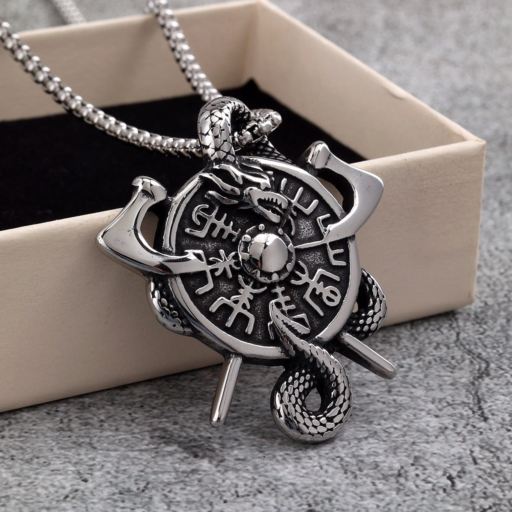 Punk Viking Dragon Stainless Steel Men's Pendant Necklace