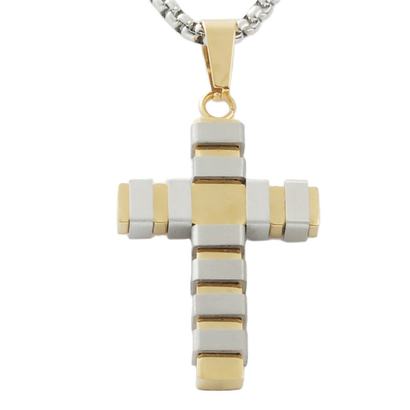 Stylish Personalized Titanium Steel Cross Pendant Necklace for Men