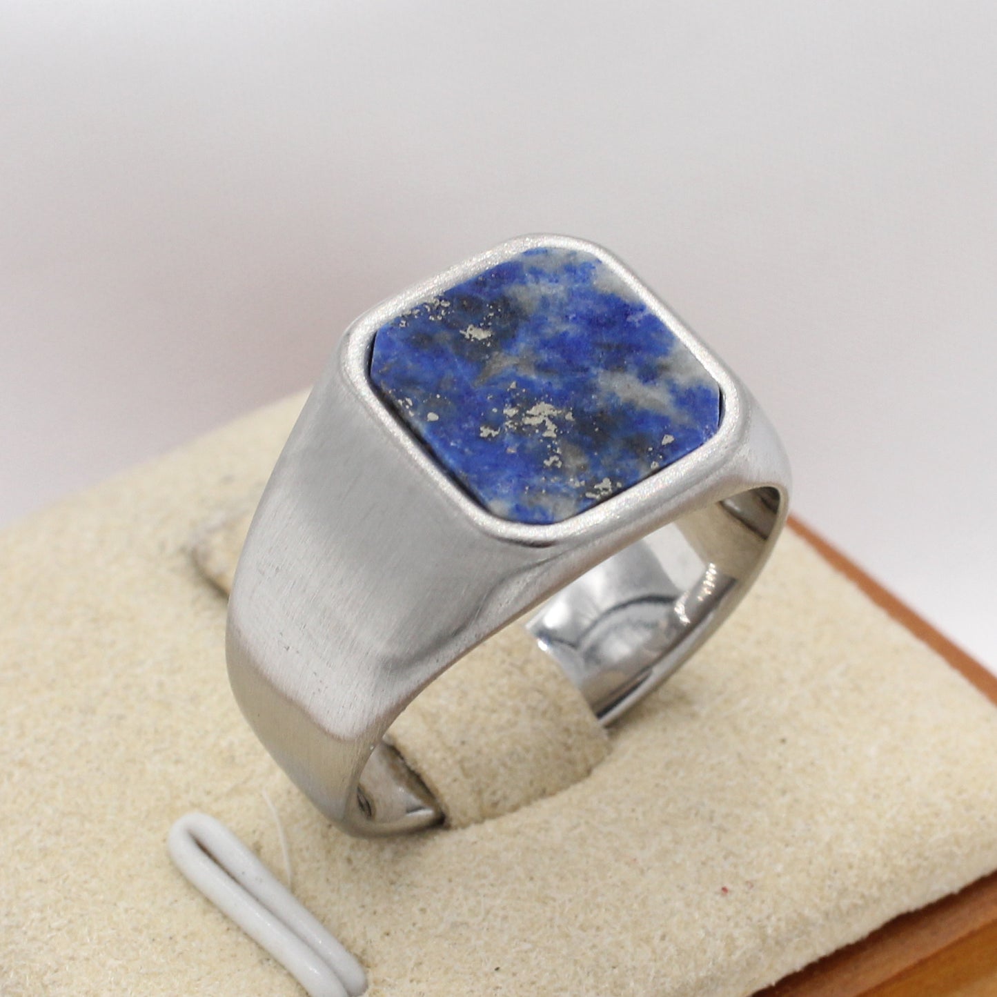 Unisex Square Gemstone Titanium Steel Ring Planderful Everyday Genie Protection Statement