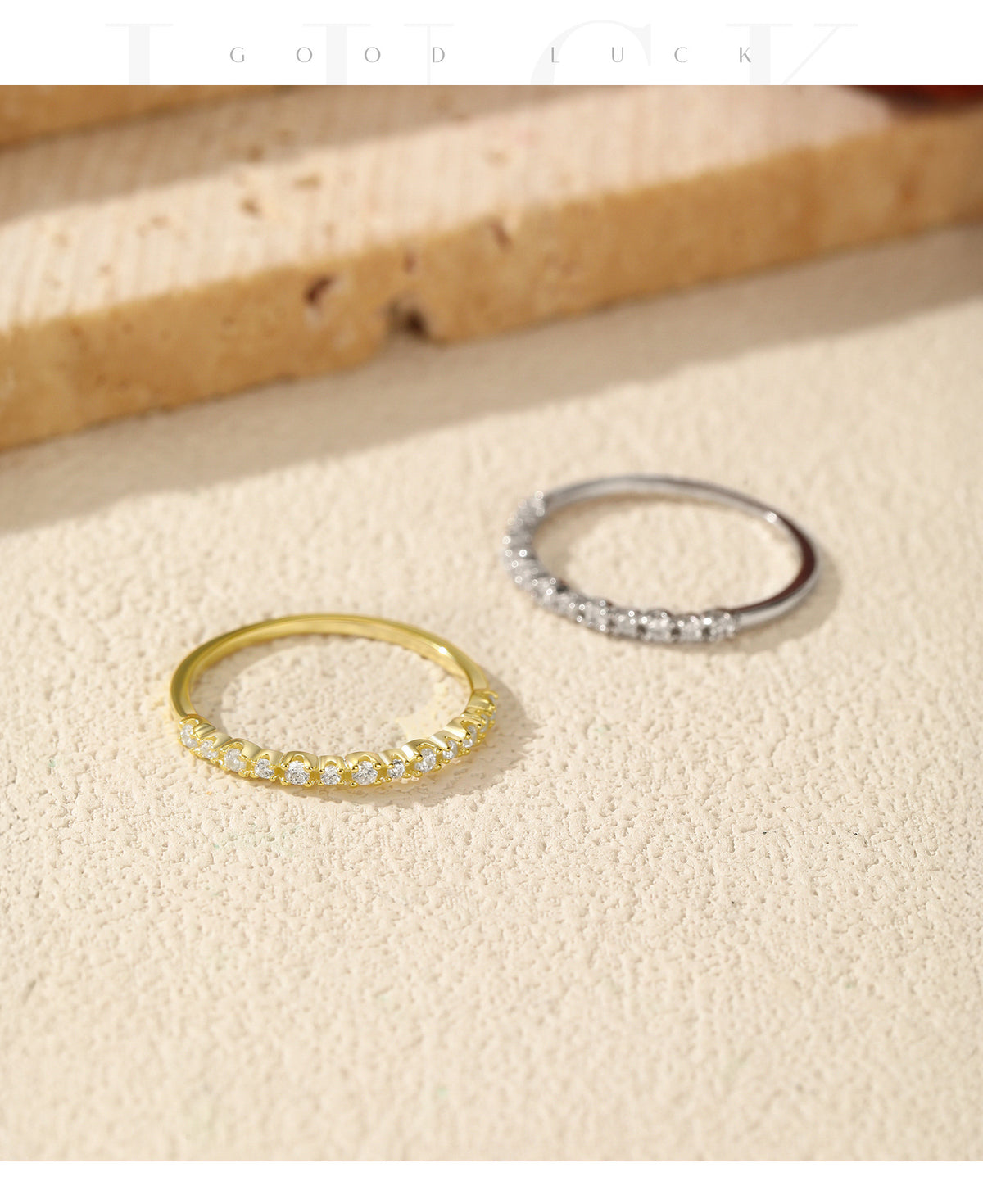 925 Sterling Silver Slim Pavé Zircon Band