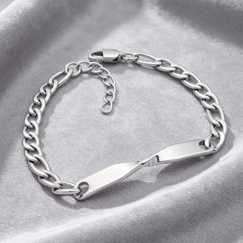 Cold Style Adjustable Extension Chain Bracelet Mobius Twist Long Curved Bar Nk Chain