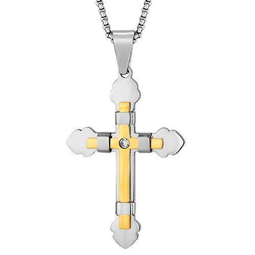 Punk Cross Stainless Steel Men's Pendant Necklace