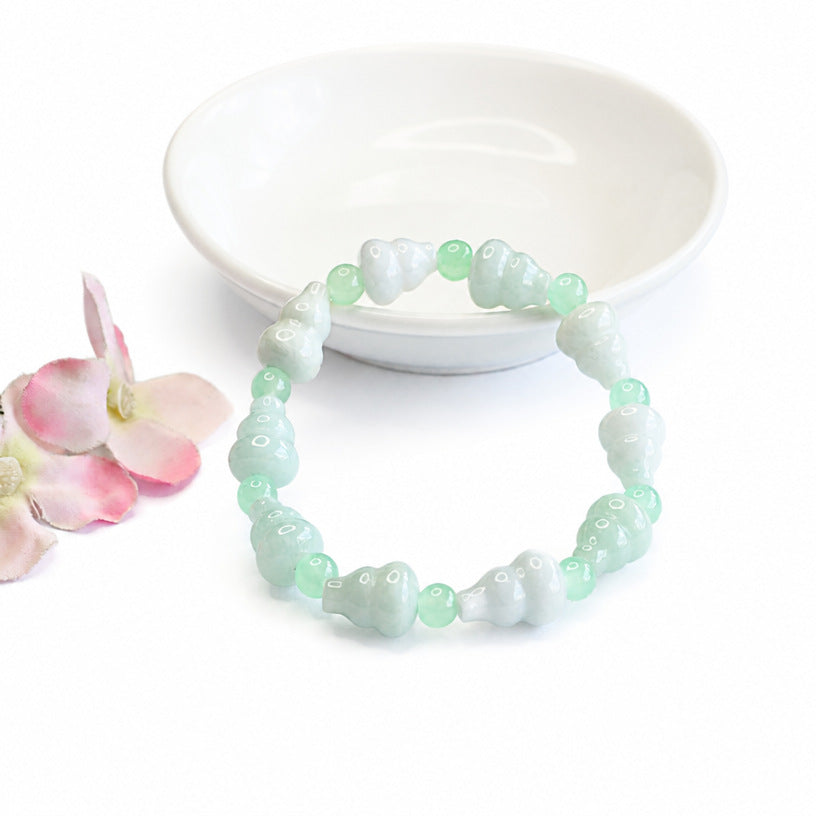 Jadeite Gourd 10*12 mm Beaded Bracelet