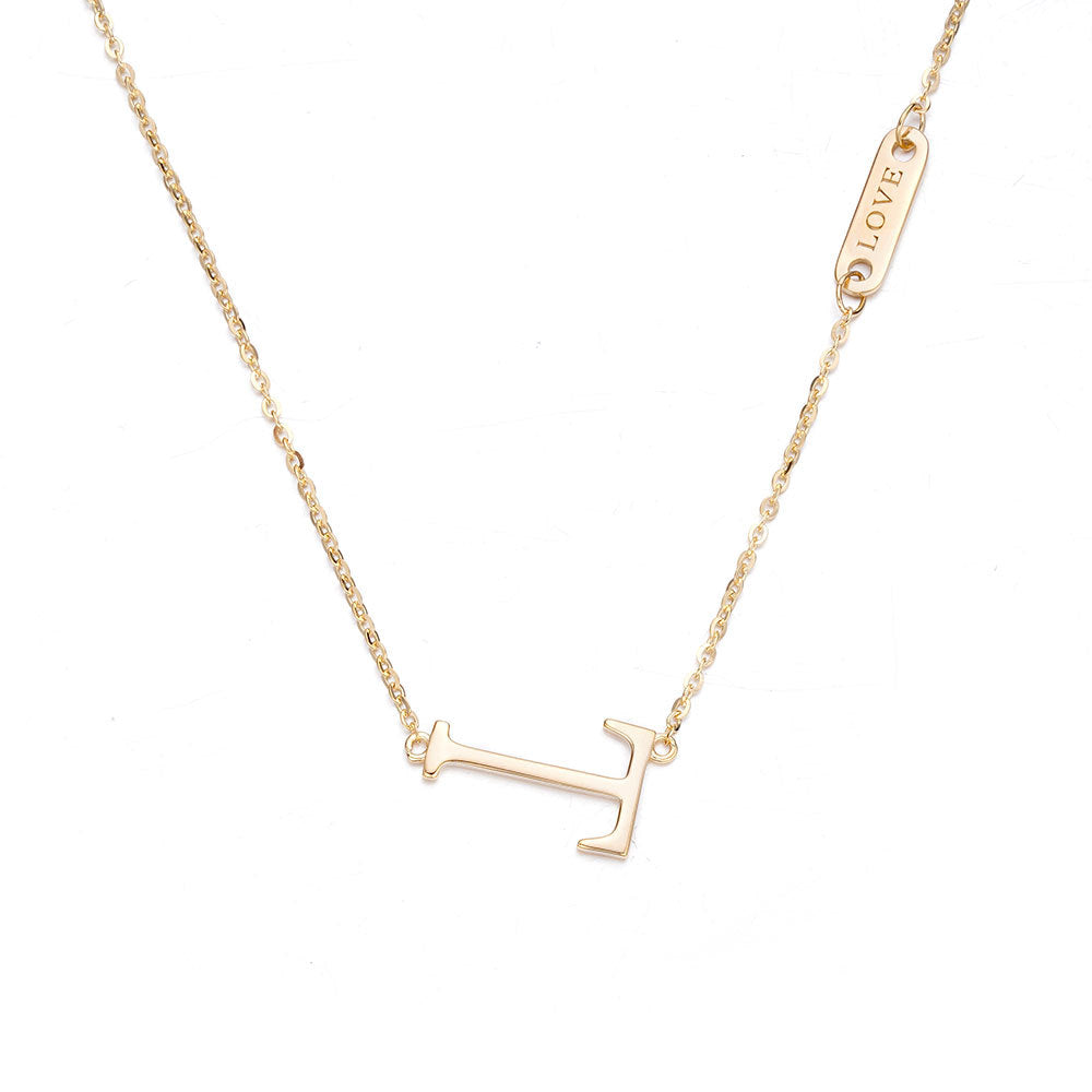 S952 Silver Jewelry Simple Letter T Necklace Fashion Cold Wind