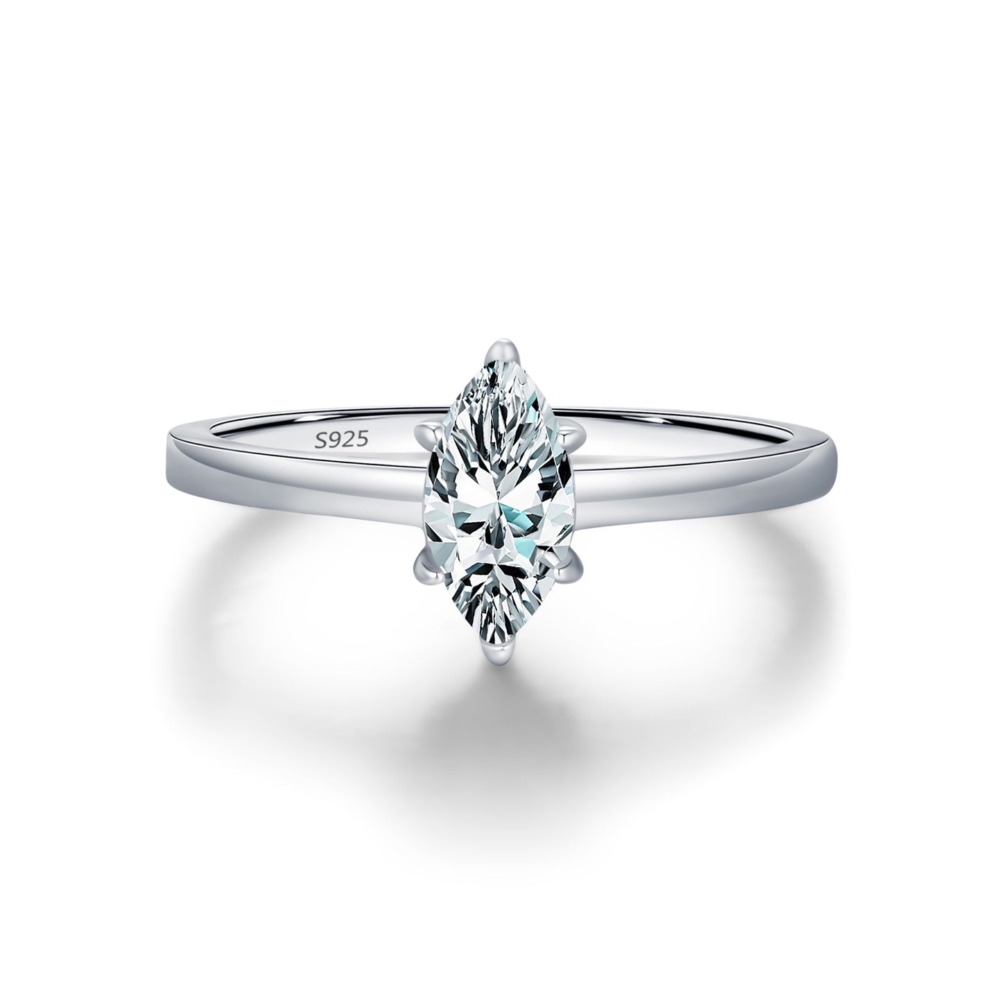 Planderful Moissanite Sparkling Ring – Exquisite Noble Design in Sterling Silver