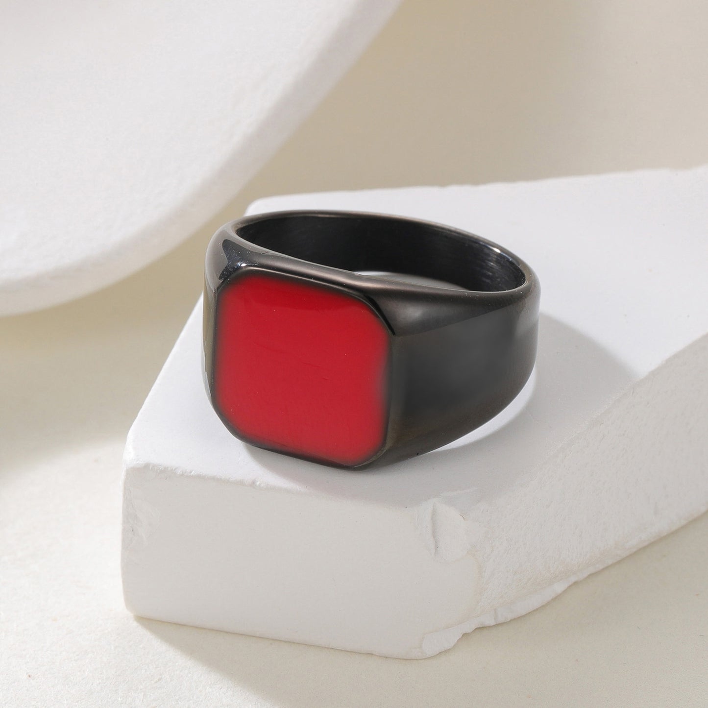 Titanium Steel Ring Unisex Square Design Durable Minimalist Jewelry By Planderful Everyday Genie Collection