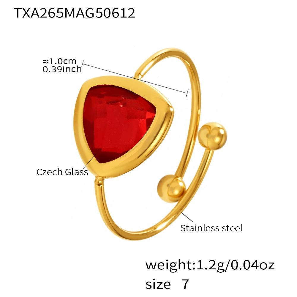 Planderful 18K Gold Plated Ring For Her Czech Glass Ball
