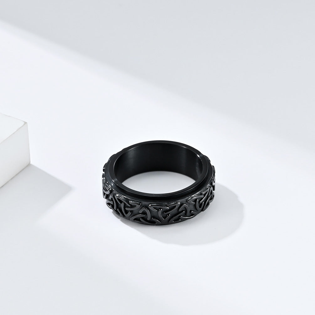 Cross-Border Amazon Viking Knot Stainless Steel Ring for Men