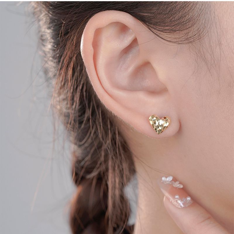 Simple S925 Sterling Silver Stud Earrings Wholesale Love Heart