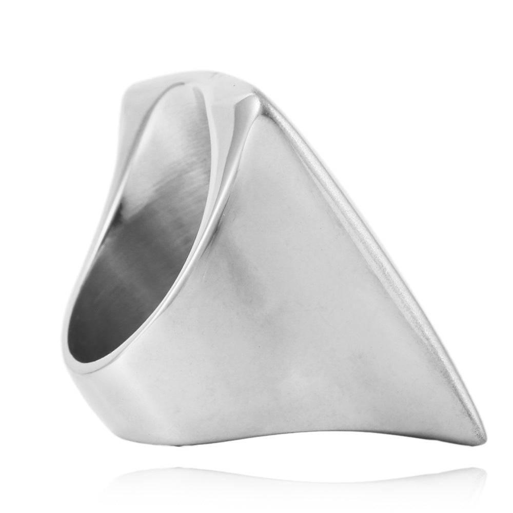 Unisex Titanium Steel Square Trendy Versatile Ring for Men and Women