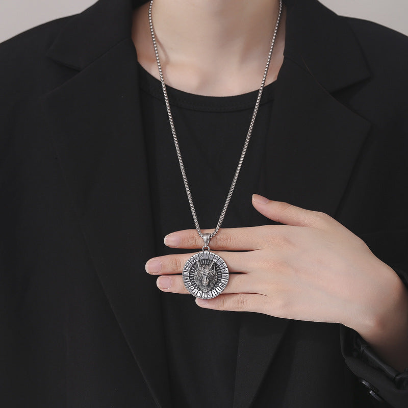 Stainless Steel Necklace – Vintage Wolf Head Pendant