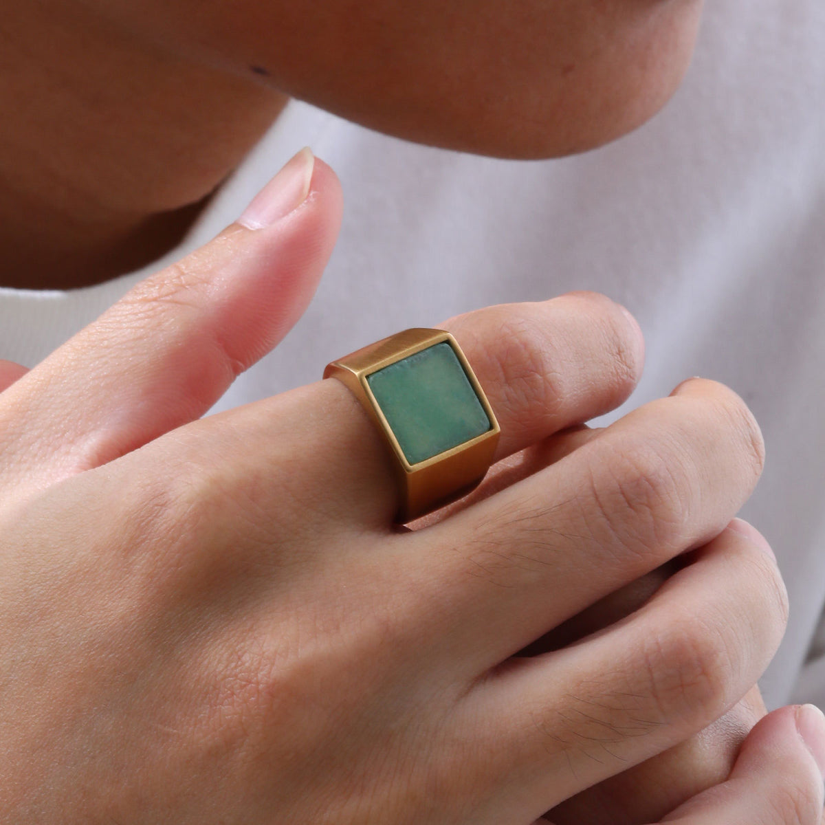 Stainless Steel Several Square Seal Casting Ring Men's
