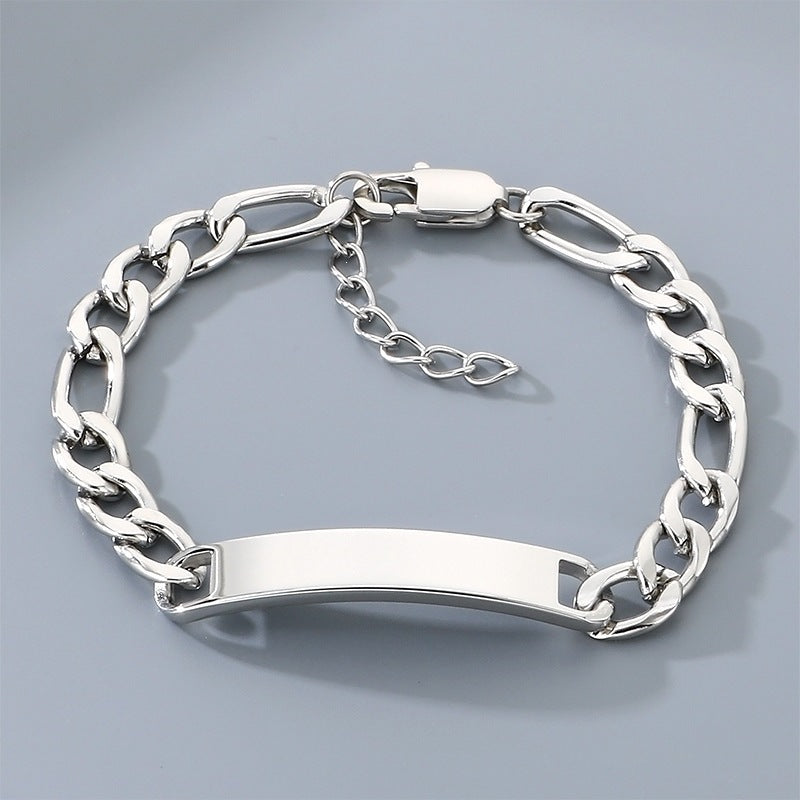 Minimalist Commuter Stainless Steel Cuban Chain Unisex Glossy Bracelet