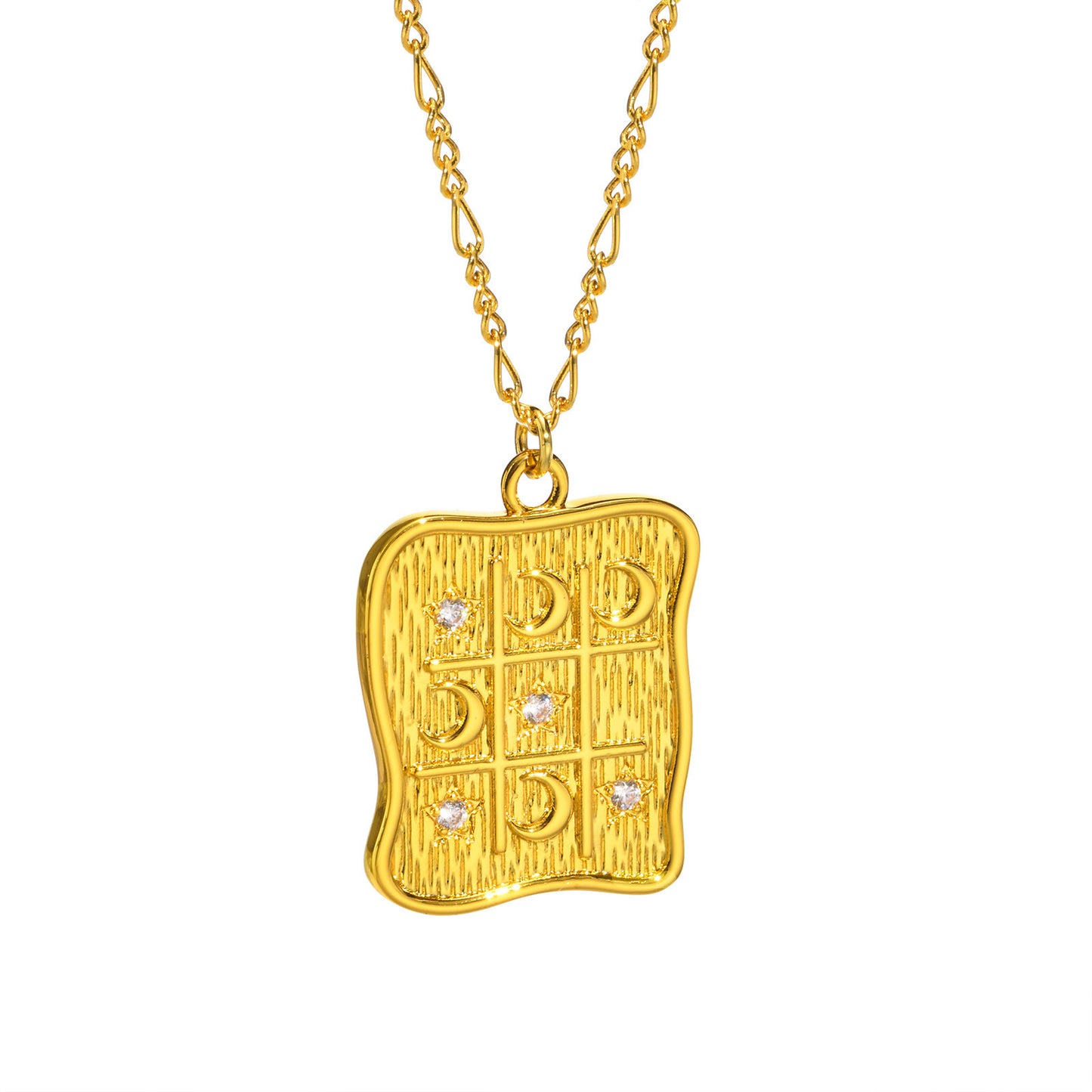 Copper Necklace Star And Moon Geometric Gold Jewelry Wholesale