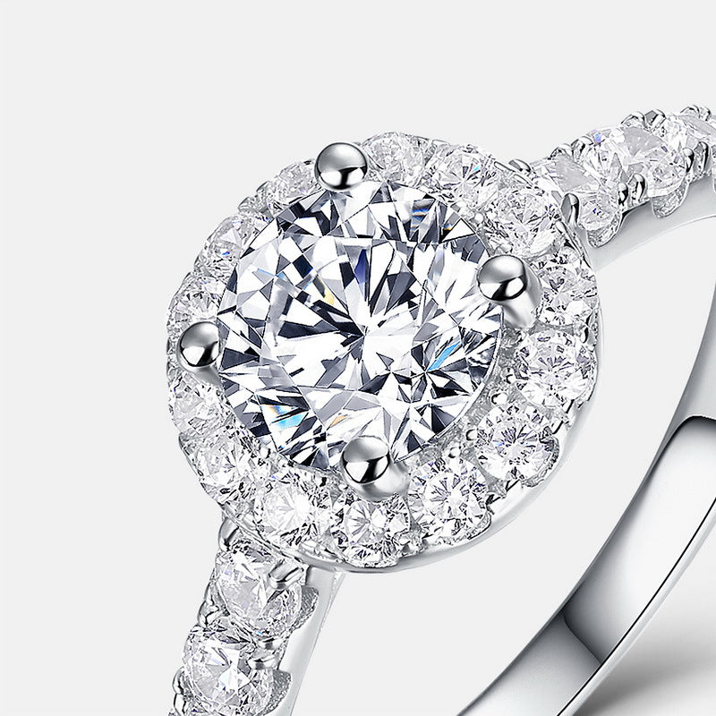Planderful Six-Prong Moissanite Sterling Silver Ring – 6.5 × 6.5 mm, 1 ct