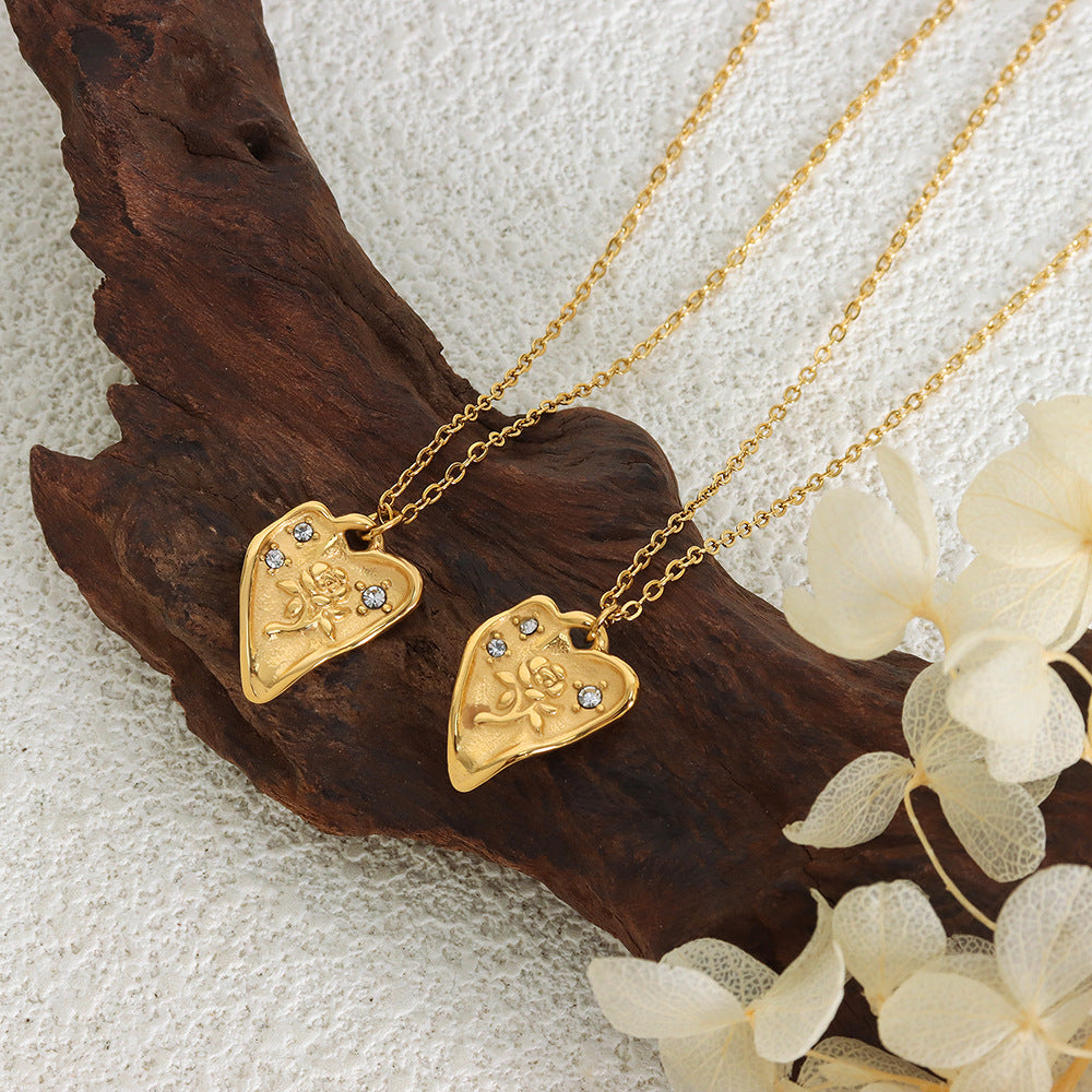 Golden Love Pendant Titanium Necklace - Planderful Everyday Genie Collection