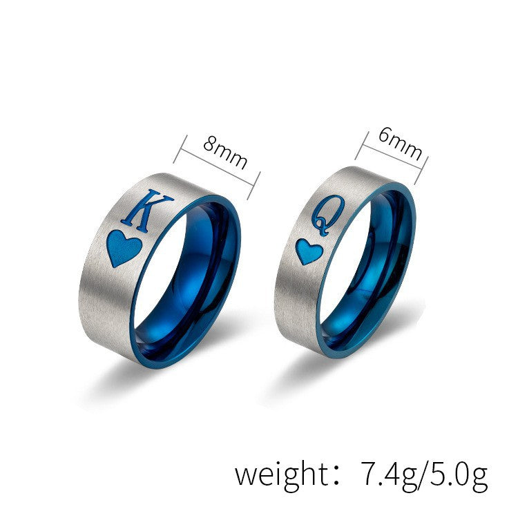 Planderful Titanium Steel Ring For Couples King Queen Geometric Minimalist Jewelry Everyday Genie Collection