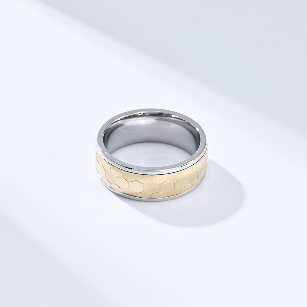 Rotatable Titanium Steel Football Ring for Men Fans