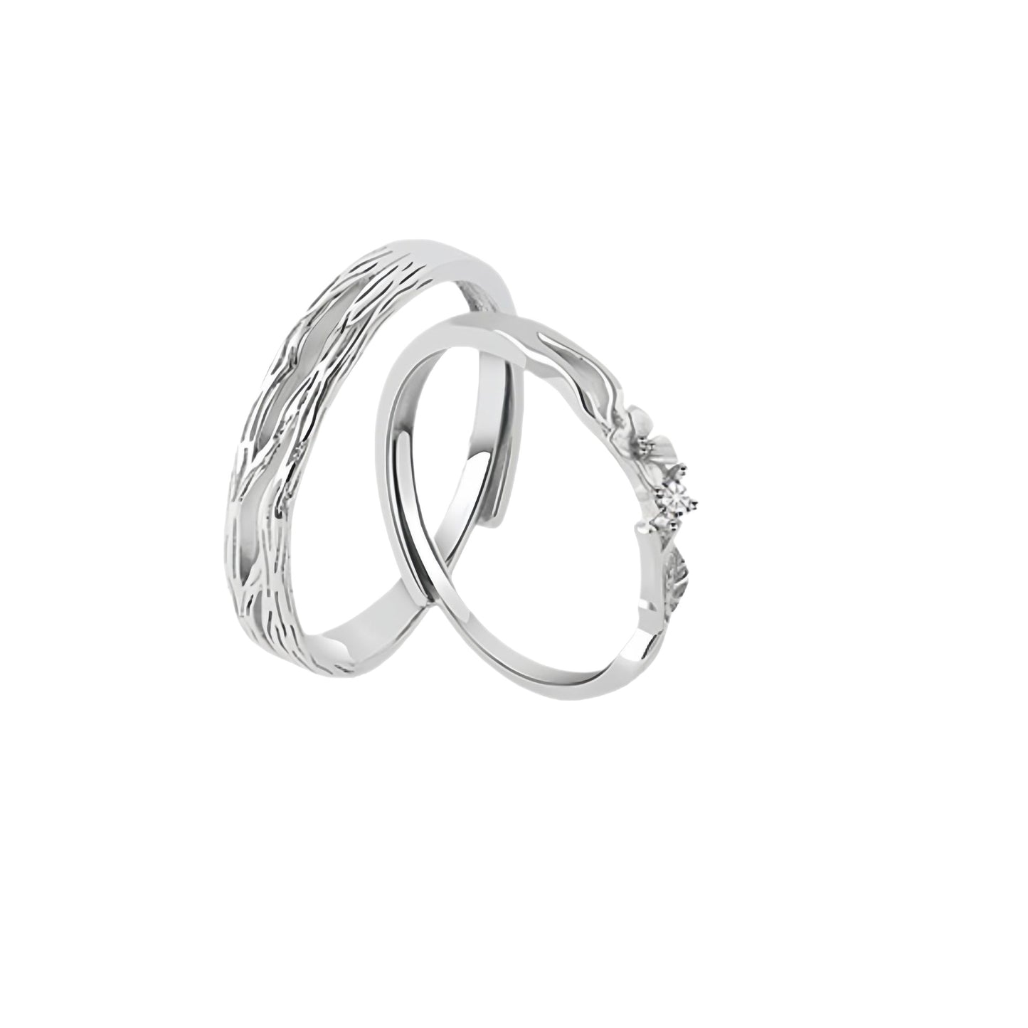 Planderful Sterling Silver Couple Ring Everyday Genie Adjustable Unisex Gift For Lovers