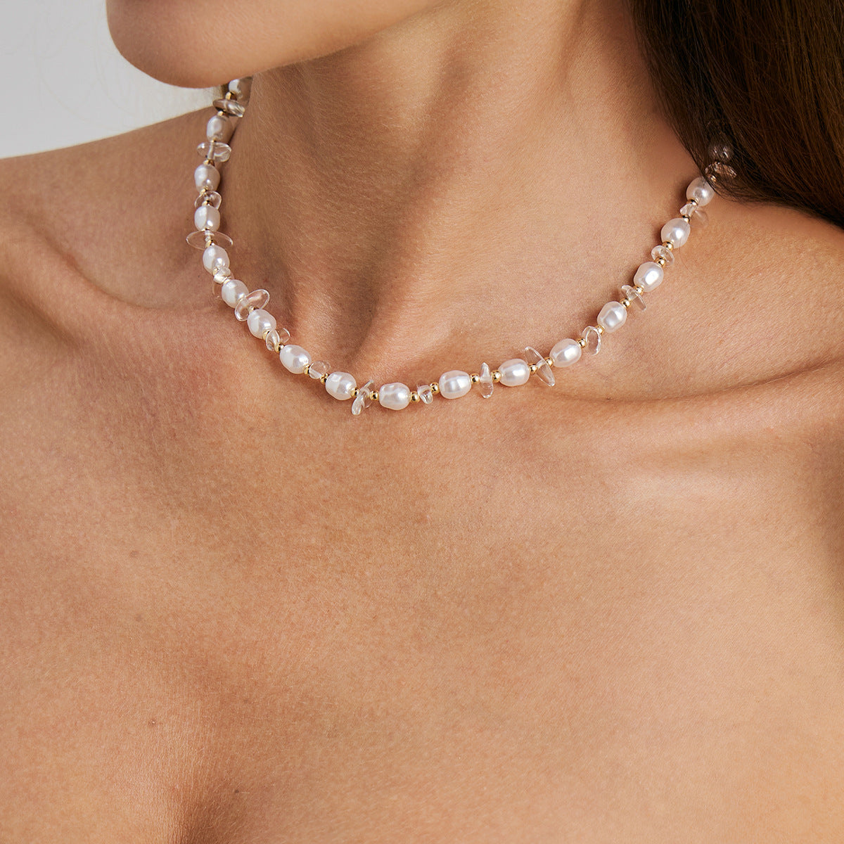 Coastal Beaded Pearl-Style Necklace