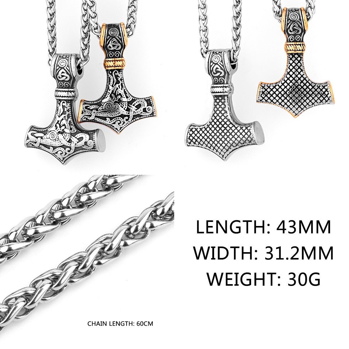 Planderful Nordic Viking Necklace For Men Engraved Steel Pendant Heritage Inspired Durable Style Gift