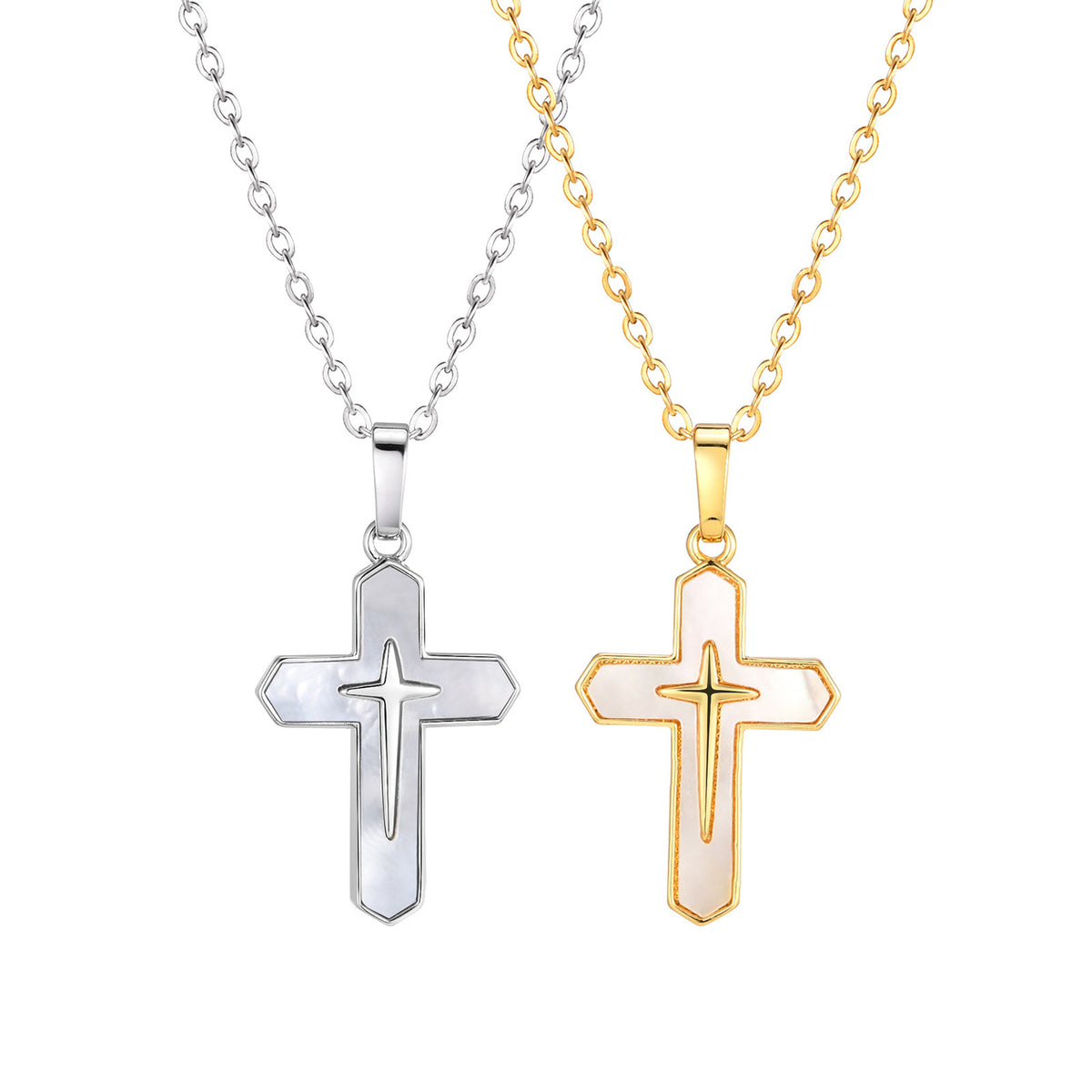 Cross Shell Copper Necklace for Women