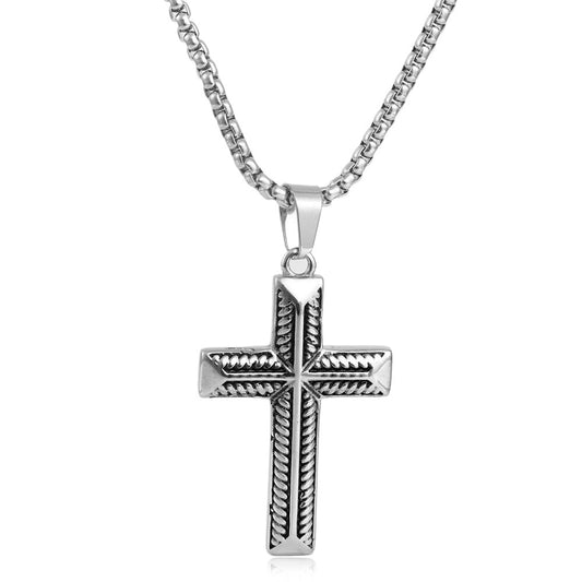European And American Stainless Steel Cross Pendant For Men