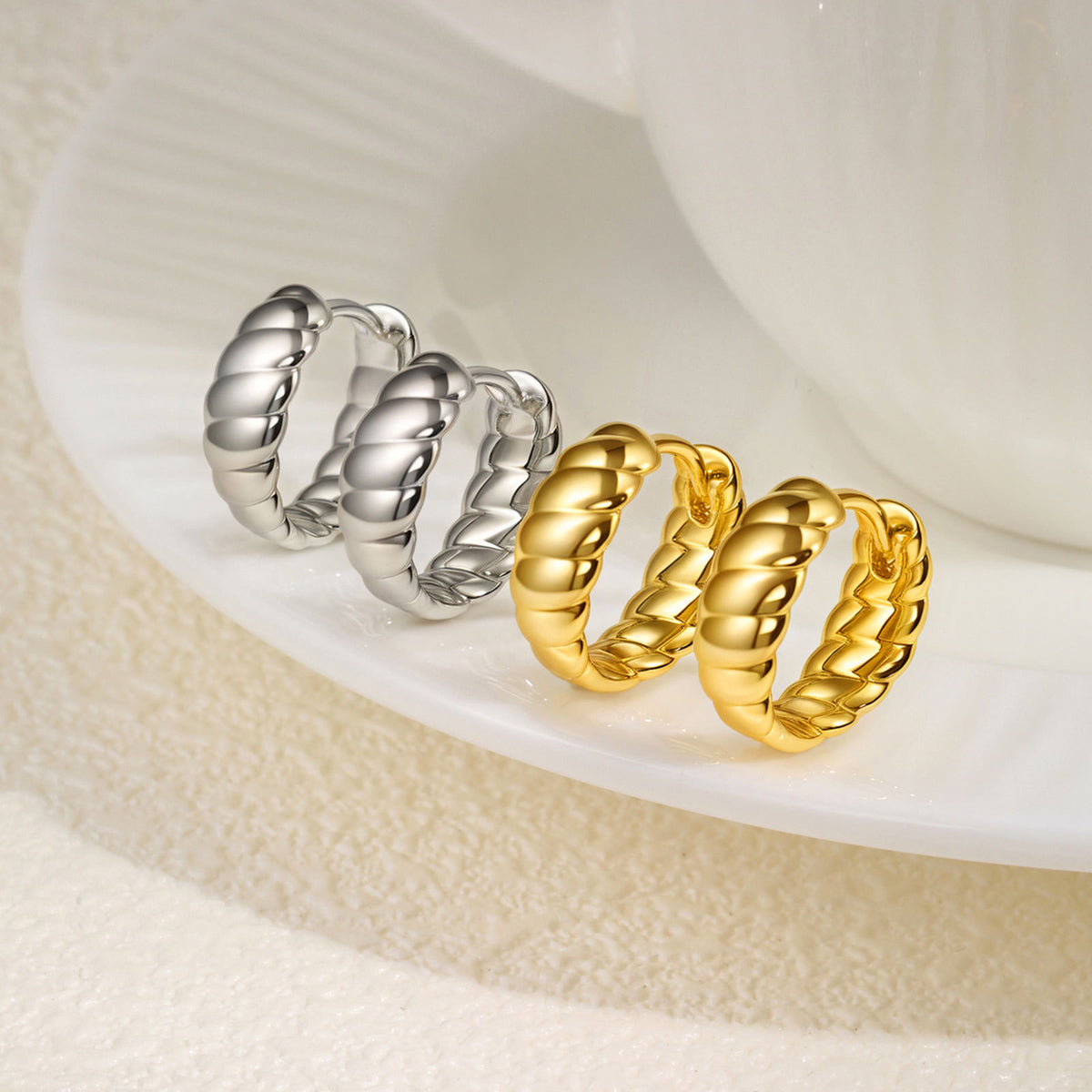 Gold-Tone Earrings — Two Finishes
