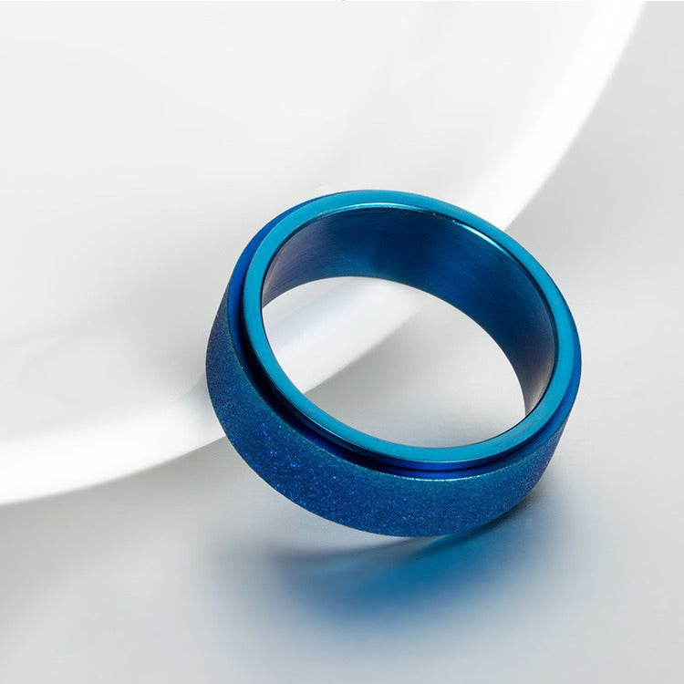 Planderful Rotating Stainless Steel Ring Matte Finish For Unisex Style Gold Plated Accent Everyday Genie Collection