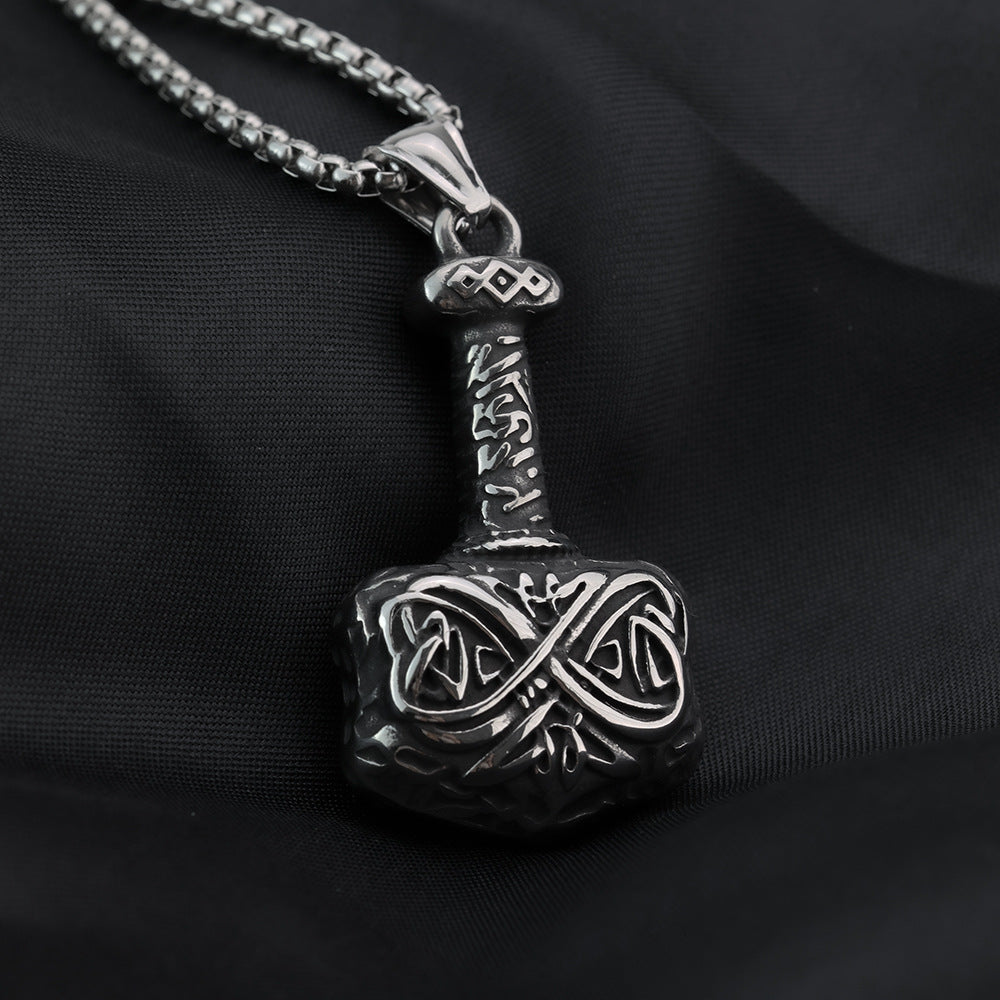 Planderful Mjolnir Thor Hammer Pendant Necklace for Men Titanium Steel Norse Legacy Collection Iconic Durable Amulet