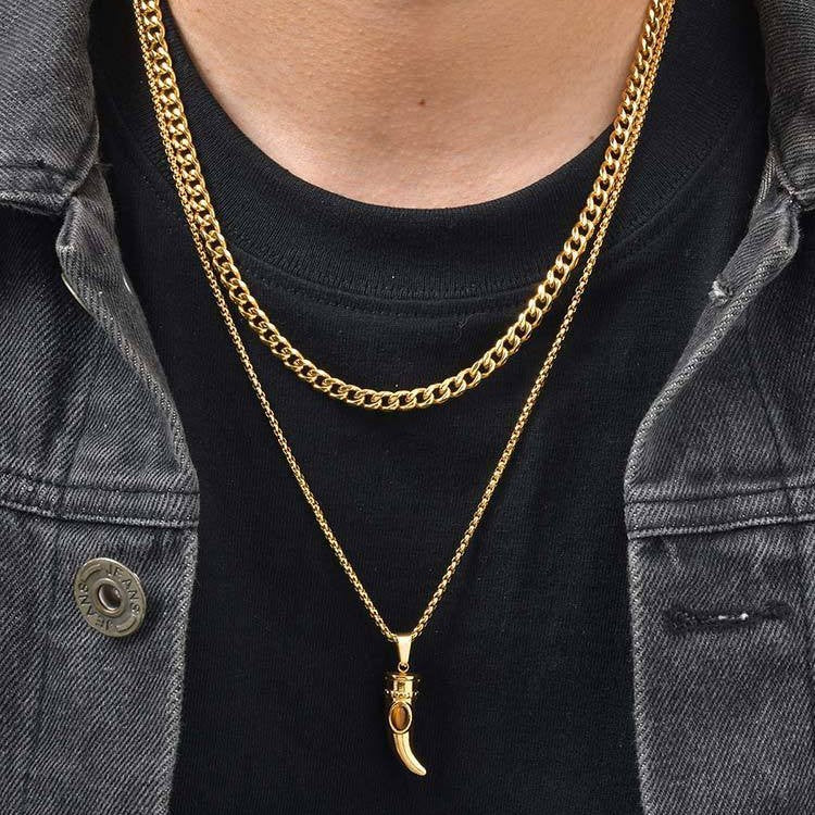 Fatima Hand Tiger Stainless Steel Pendant