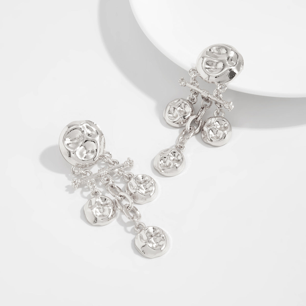 Planderful Vienna Verve Liquid Round Fringed Earrings For Women Bold Statement Jewelry