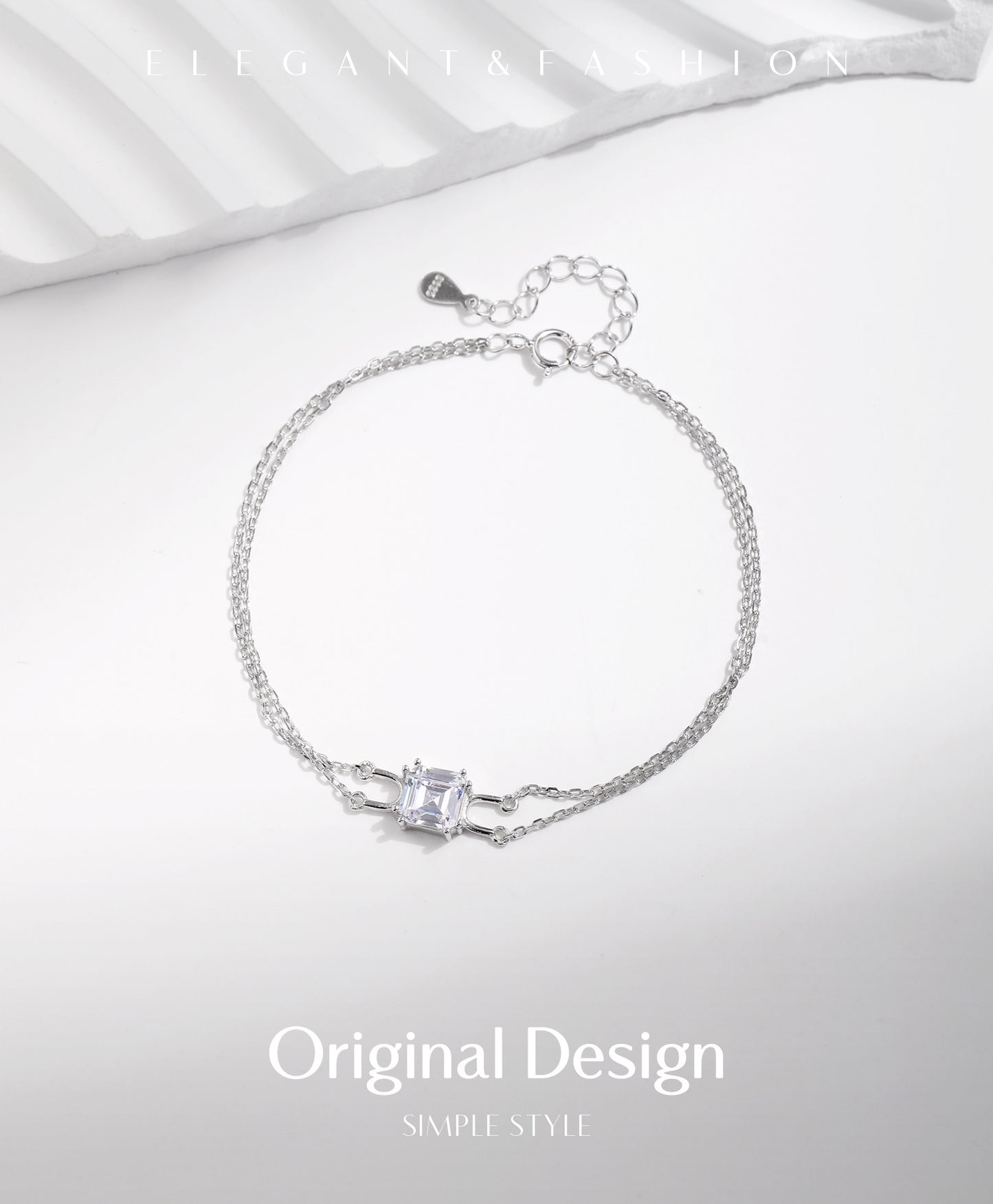 Planderful Everyday Genie Bracelet – Elegant Geometric Design with Zircon Accent