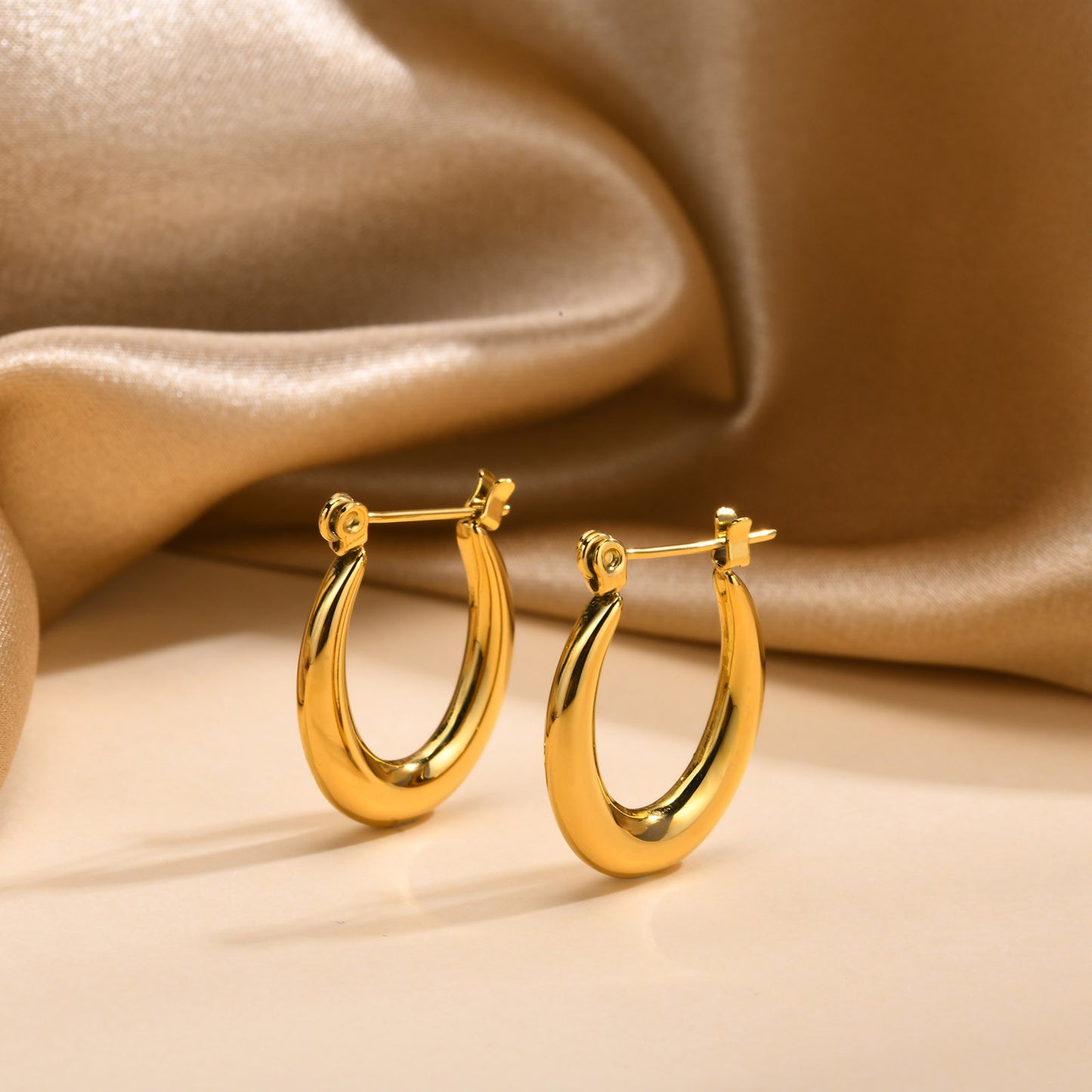 European And American Cross-Border Jewelry Golden Bamboo Earrings
