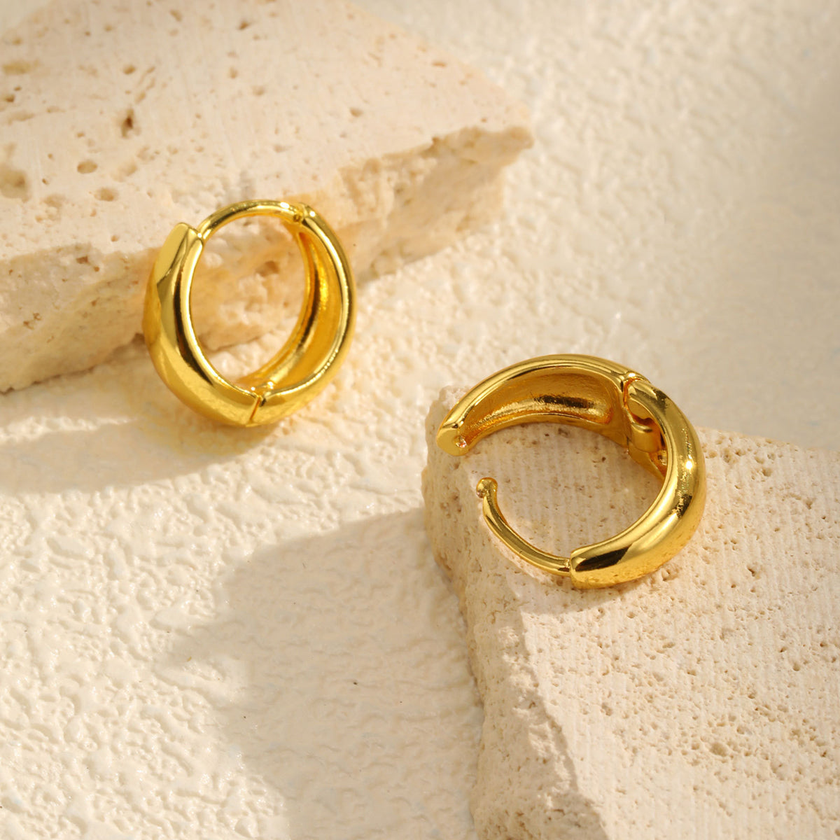 Modern Gold-Tone Stainless Steel Earrings
