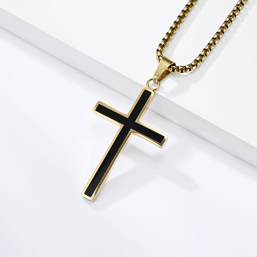 Cross Necklace Unisex Titanium Steel Pendant Planderful Collection Everyday Genie Fade Resistant Durable